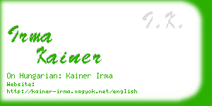 irma kainer business card